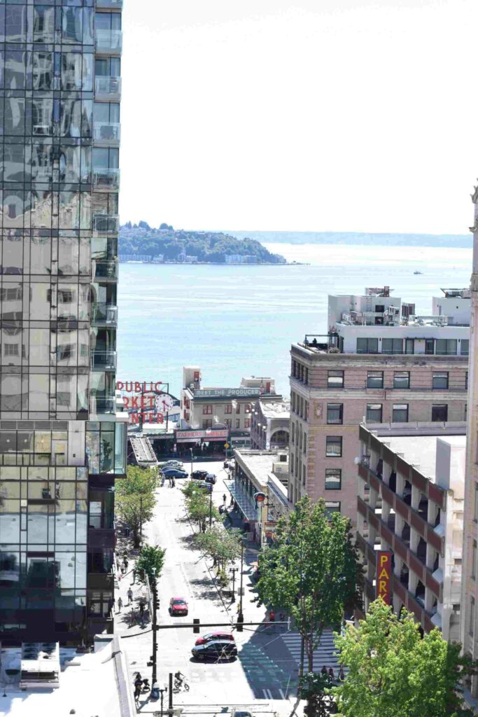 The view from the Evocalize office in downtown Seattle