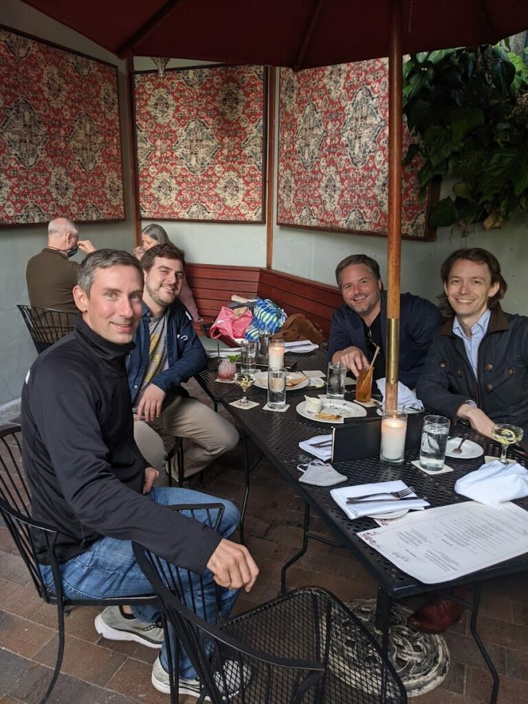 Evocalize team members out to dinner together