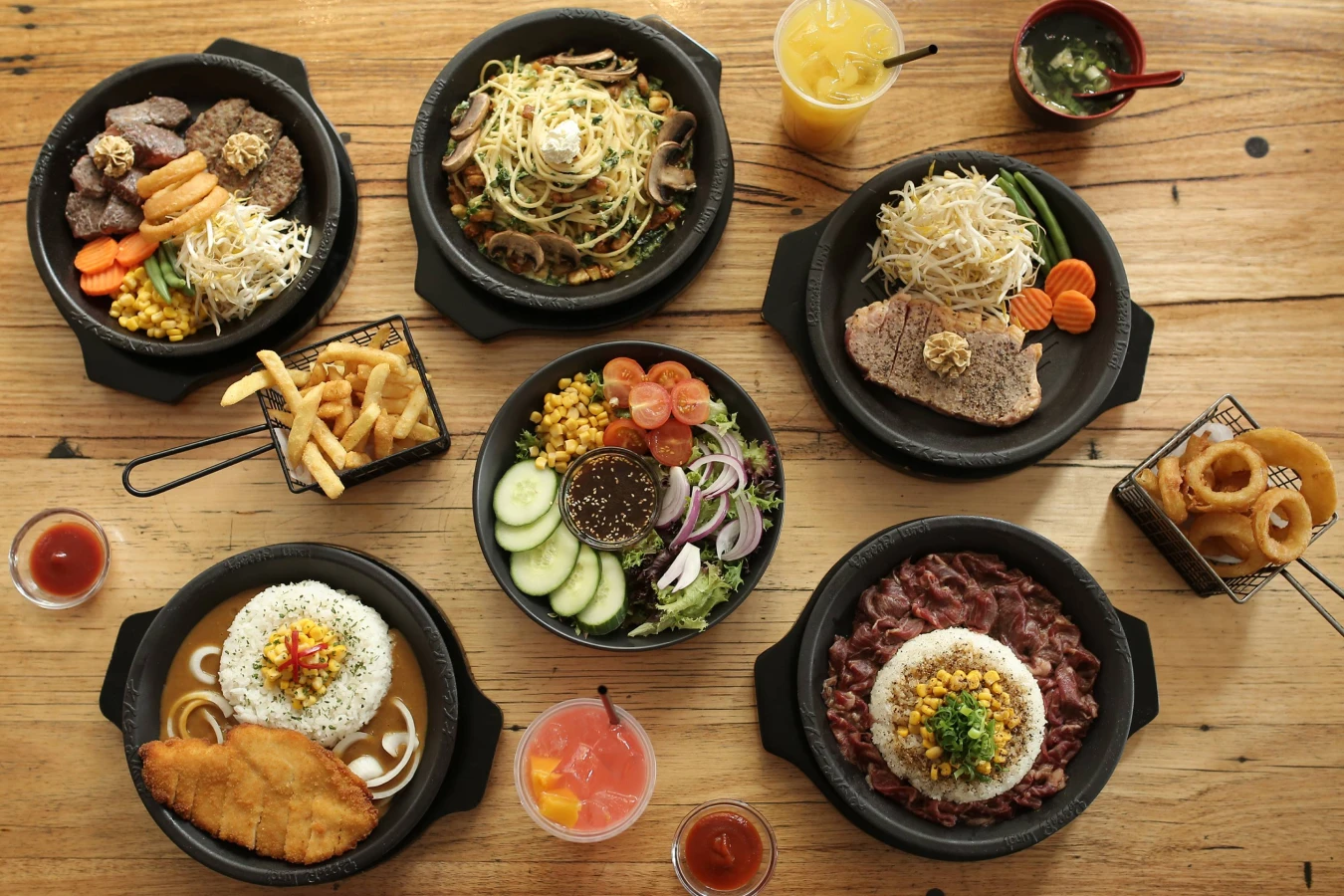 Building buzz: Variety of plates from Pepper Lunch