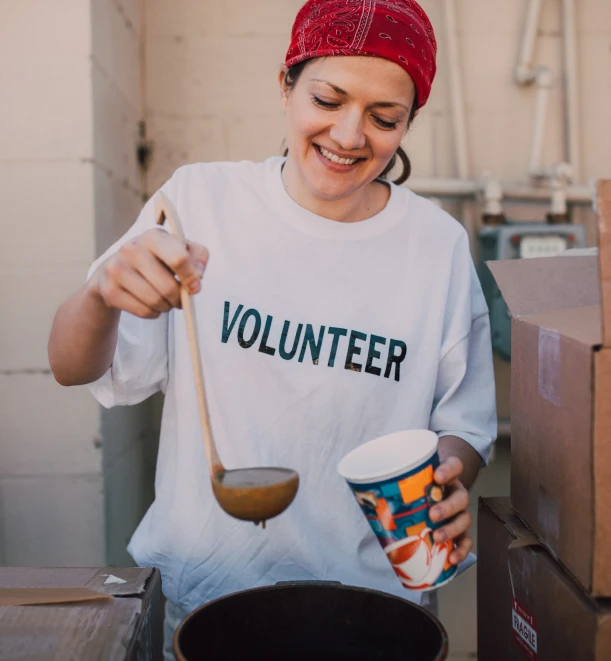 person volunteering