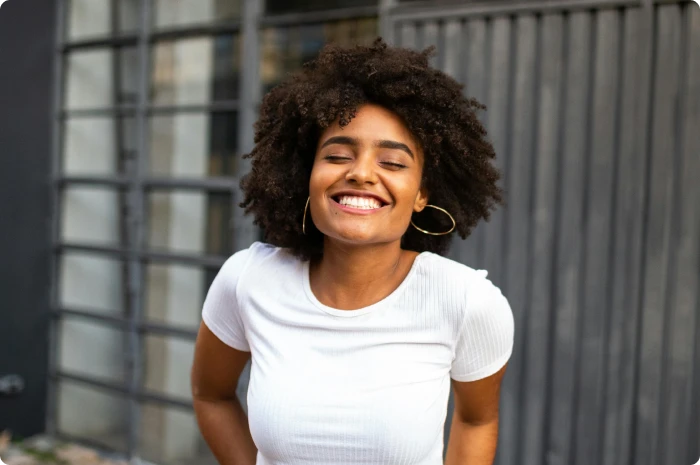 Woman smiling at the camera
