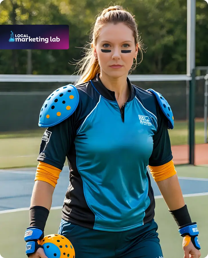 Local catering strategies: AI image of Kelly Grogan on the Local Marketing Podcast by Evocalize
