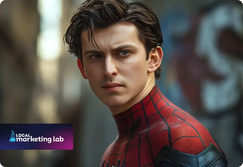 Restaurant growth with social responsibility: AI image of Andrew Glantz as Spider-Man