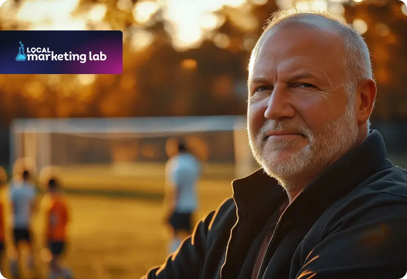 Create connect collaborate: AI image of Monte Silva coaching soccer