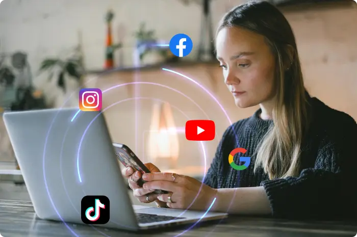 Person using the computer