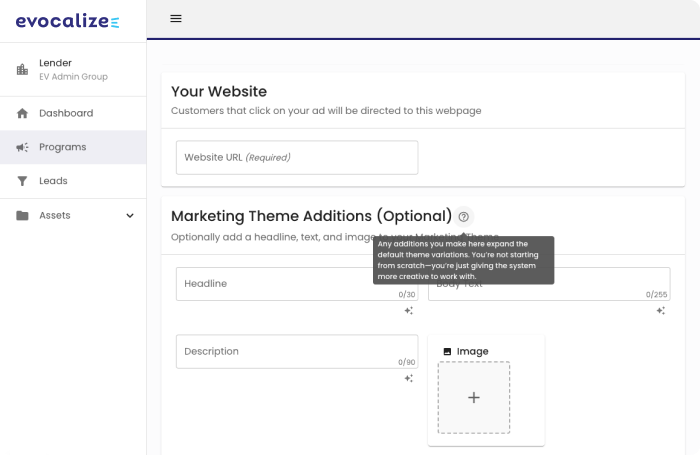 Evocalize Marketing Theme Headline