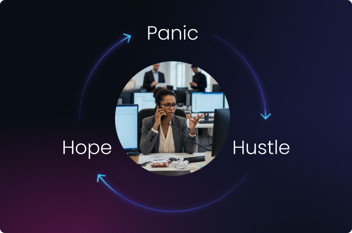 Panic, hustle, hope cycle for loan officers