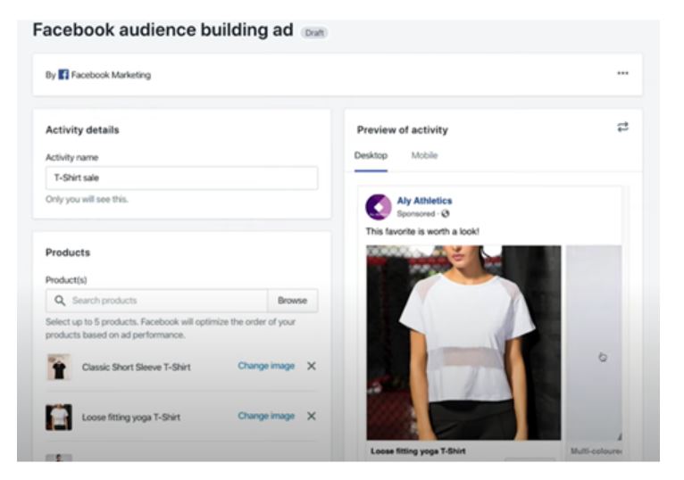 Facebook audience building ad