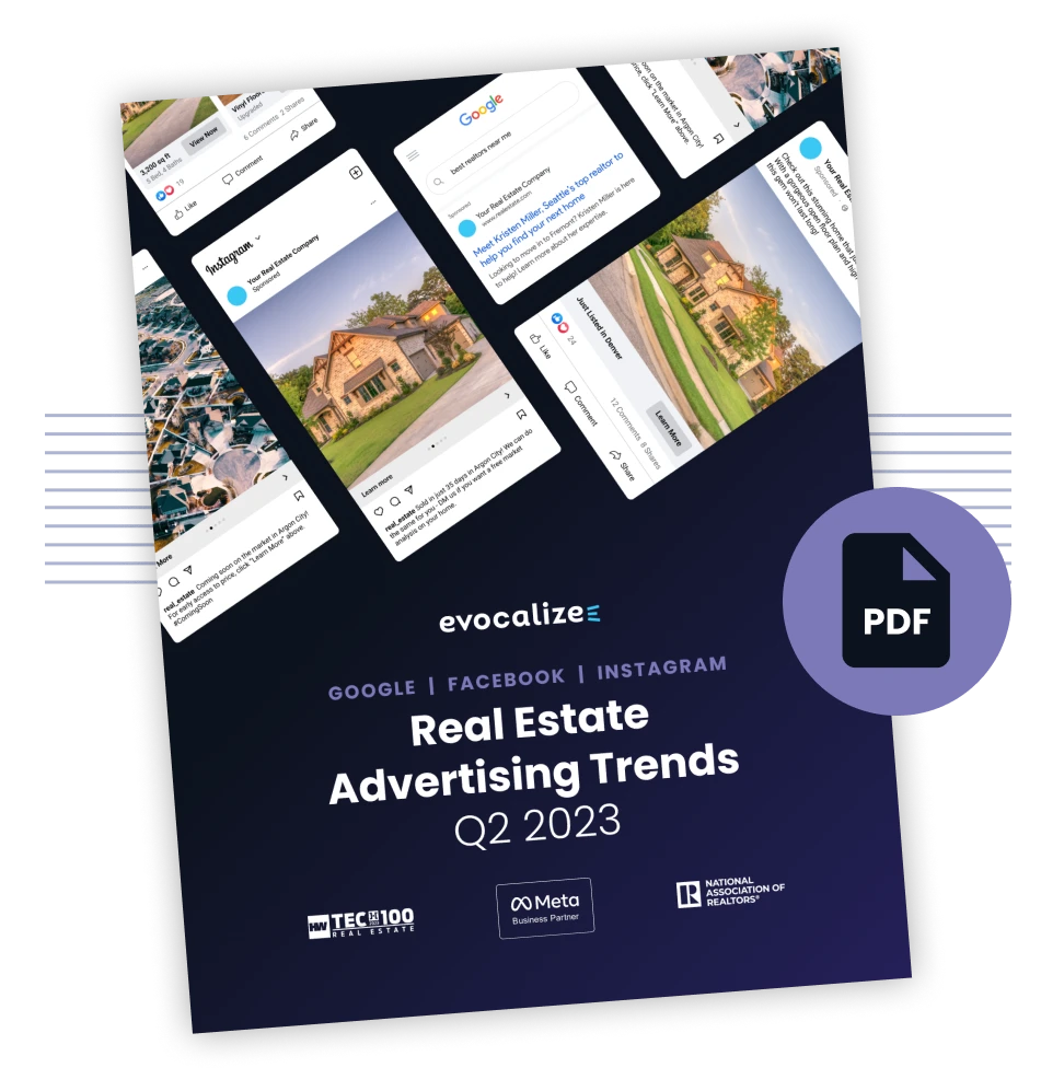 Cover image of the real estate digital marketing trends report