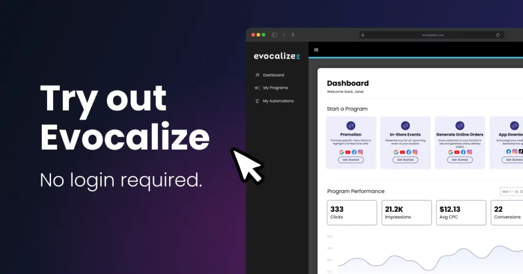 Try out Evocalize for restaurants