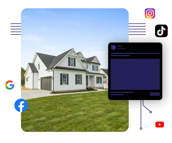 why real estate advertising sucks: image of a house with social media icons