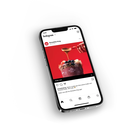 Smoothie King local marketing ad on a phone