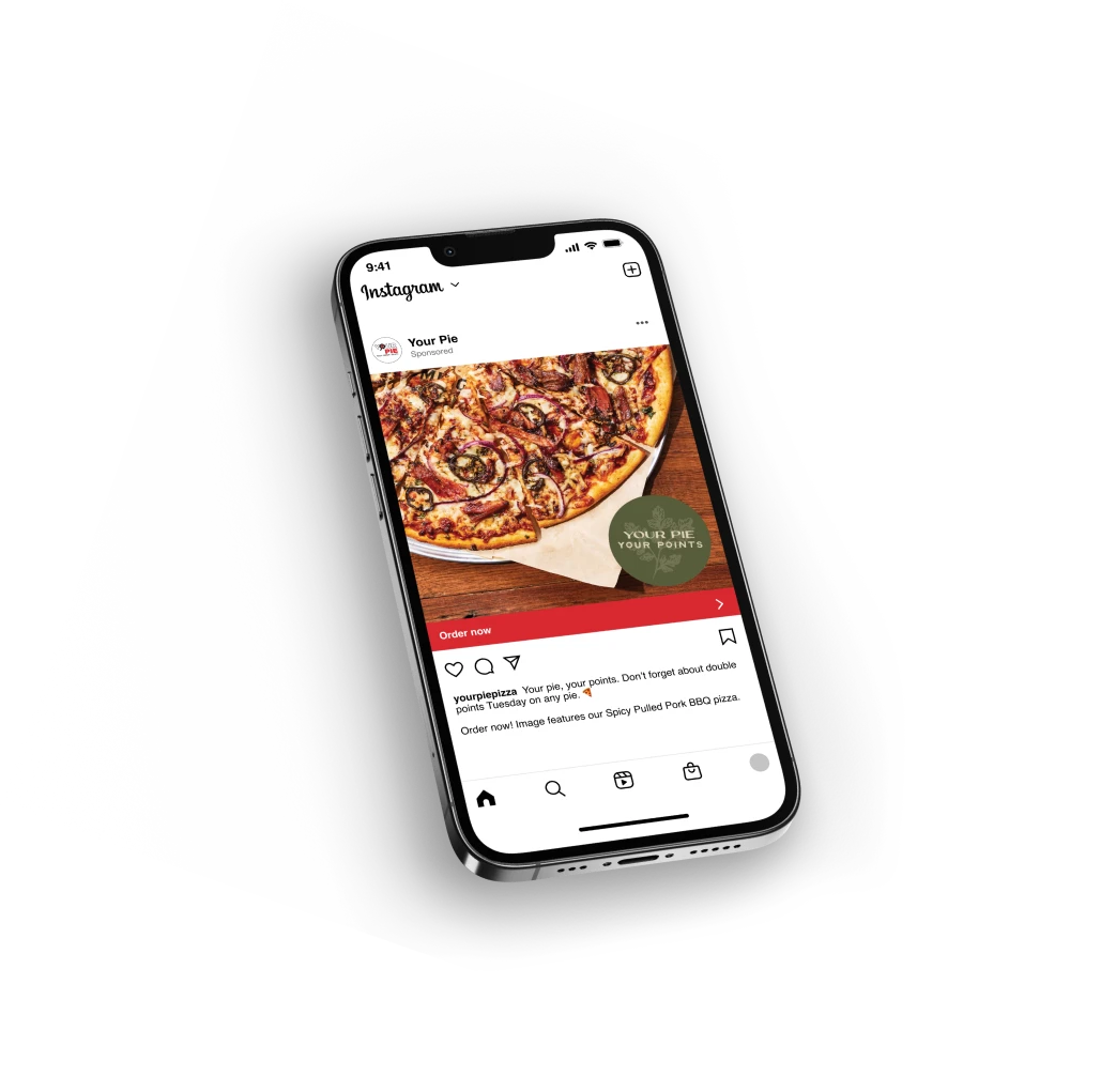 Your Pie local marketing ad on a phone to drive sales during slow hours