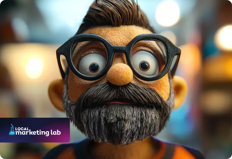 AI image of Donnie Kenneth as a muppet on the Local Marketing Lab podcast - compliant lead generation