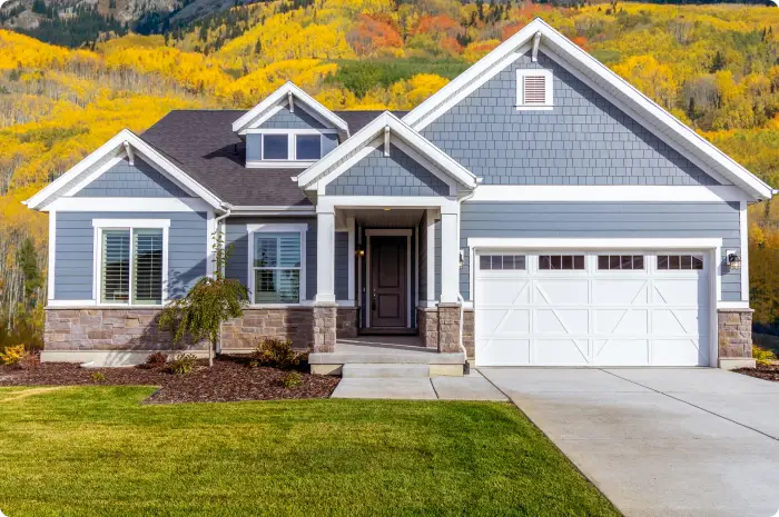 House in the fall season